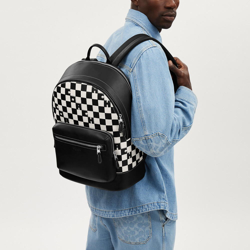 West Backpack With Checkerboard Print - Picture 4 of 4